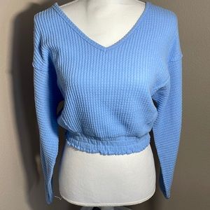 Baby Blue Cropped Sweater